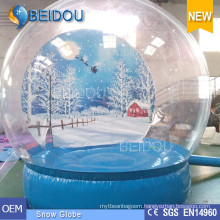 Durable Giant Christmas Photo Human Snow Globe Inflatable Snow Dome